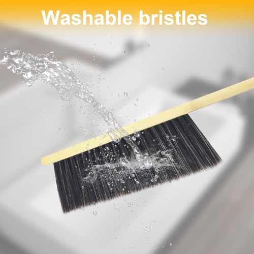 2 Pcs Soft Bristle Dust Brush with Wooden Handle - Khaki