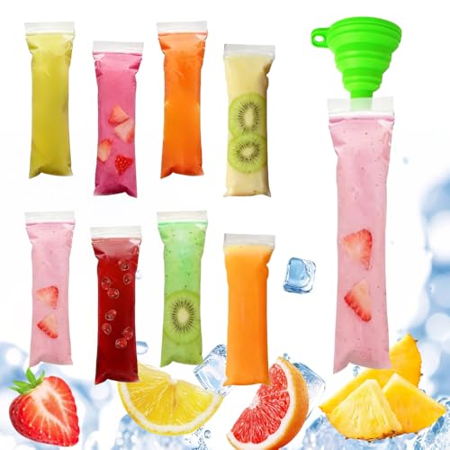 200 Disposable Ice Pop Molds with Funnel for Homemade Treats