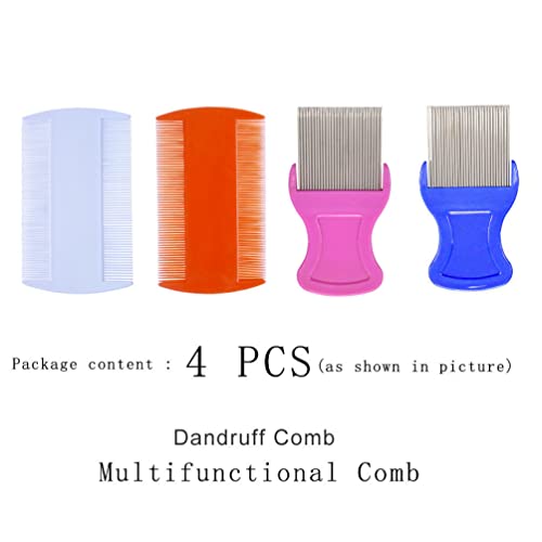 zYoung 4Pcs Hair Comb Set Double Sided and Dandruff Removal Combs