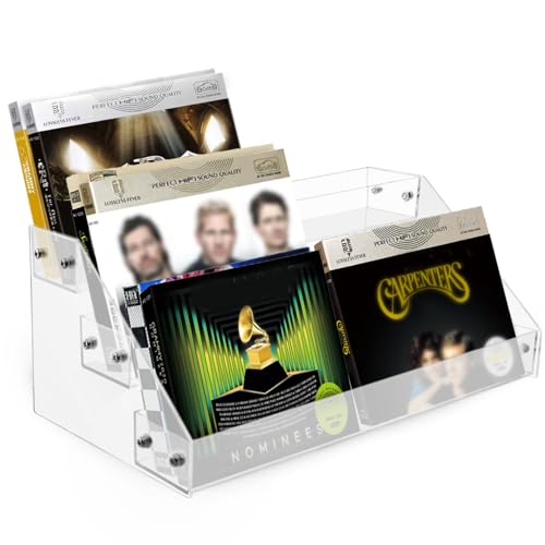 3-Tier Acrylic CD Holder Stand - Clear DVD Storage Rack