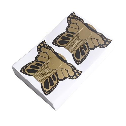 100 Pcs Butterfly Nail Forms for Acrylic UV Gel Extension Square C Curve