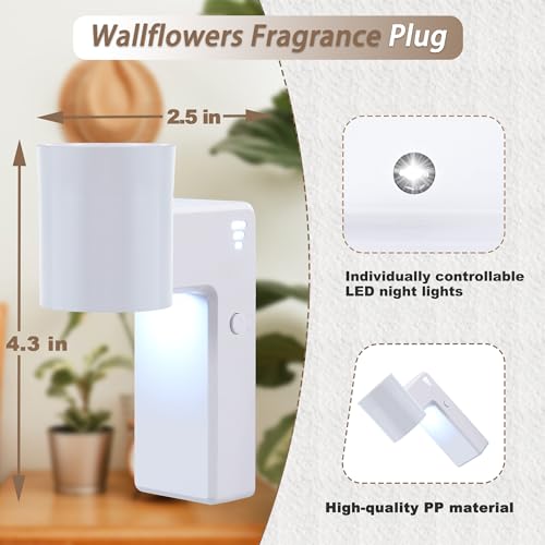 White Wall Fragrance Plug-In with Night Light & 3-Speed Diffuser