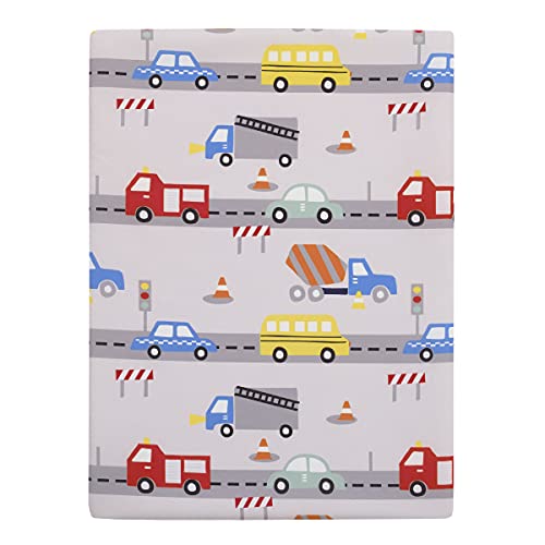 Construction Kids Nap Pad Sheet 19x45 Inches - Red, Yellow, Blue Allover Print