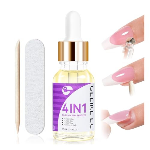 Gelike ec Nail Glue Remover Oil: No Acetone Gentle Off for Tips |
