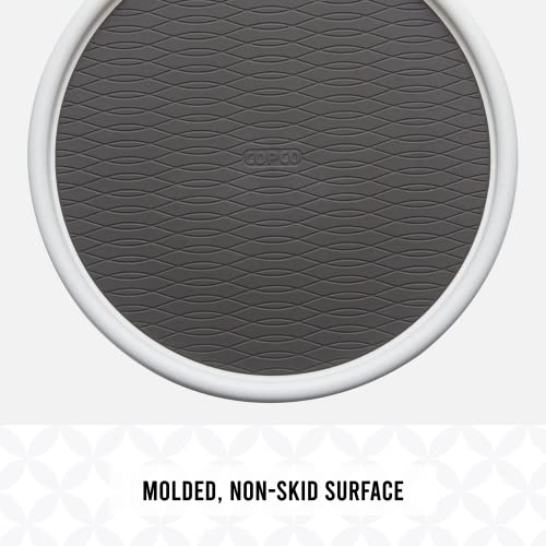 Copco 12-Inch Non-Skid Lazy Susan Turntable - White/Gray (Pack of 2)