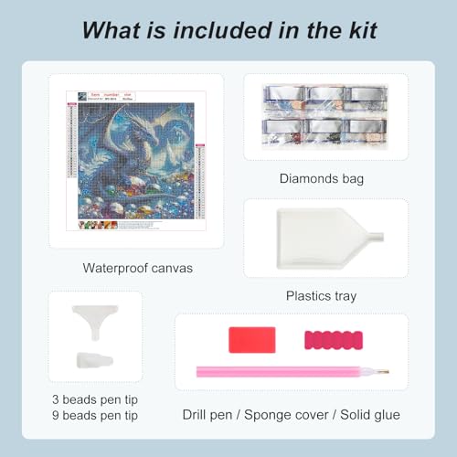 Dragon Diamond Painting Kit for Adults - 5D DIY Home Decor 11.8x11.8"