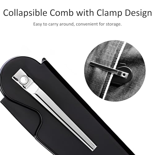 Kootinn 4-Pack Folding Mustache Comb - Handmade Metal Pocket Grooming Tool