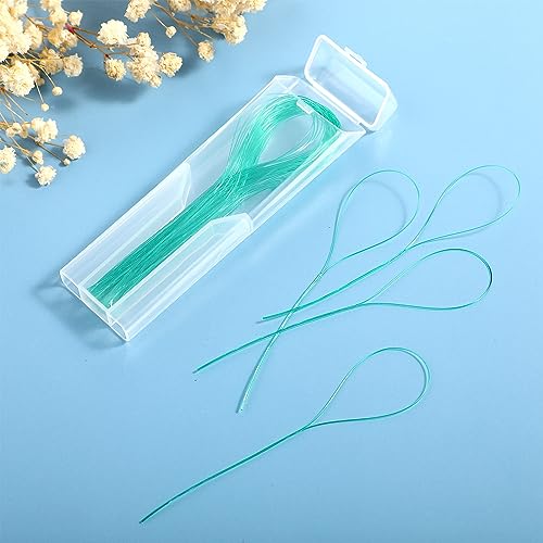 WLLHYF 100 Pcs Dental Floss Threaders for Braces, Bridges, and Implants