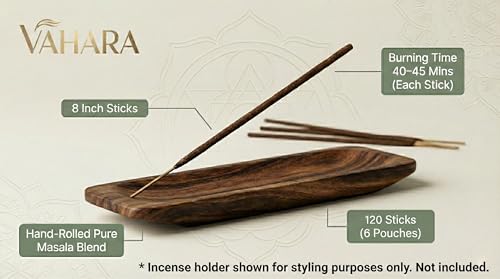 VAHARA Serenity Series Masala Incense Sticks - 6 Hand-Rolled Aromatherapy Scents