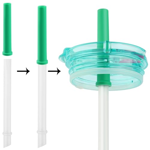 Bubrike Multicolor Replacement Silicone Straws & Spill-Proof Lids for 14oz Kids Reduce Coldee 2.0 Tumbler