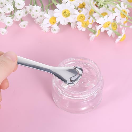 2-Piece Stainless Steel Cosmetic Spatula Set for Skincare Cream Mixing