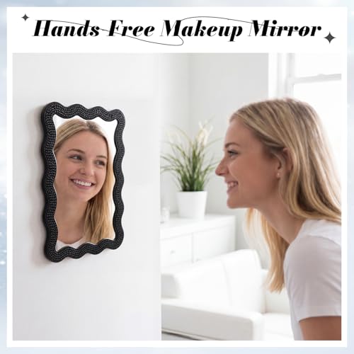 Gerrii Magnetic Locker Mirror for Girls - 5"x7" Rhinestone Makeup Mirror