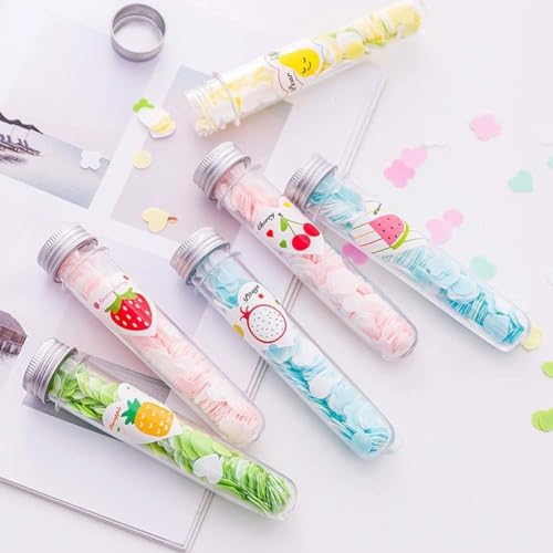 5 Box Multicolor Portable Disposable Paper Soap Confetti Soap Sheets Flakes for Washing Hand, Portable Disposable Travel Scented Bath Slice for Travel and Outdoor