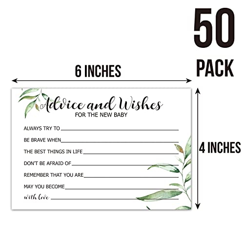 50 Pack Baby Shower Advice and Wishes Cards - 4x6 Inch