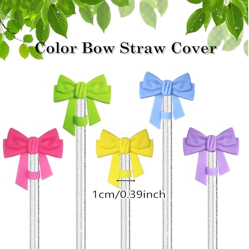 8PCS Bow Straw Toppers for 30oz/40oz Tumblers - Silicone Covers