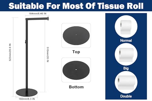 NearMoon Matte Black Toilet Paper Holder Stand - Modern Rustproof Design