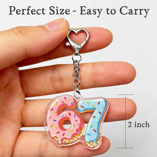 67 Valentine Favor Keychain Set - Funny Acrylic Gifts for Kids & Teens