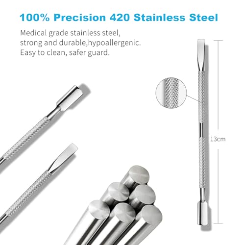 HaimiLiya Stainless Steel Dual-End Cuticle Pusher and Gel Polish Remover