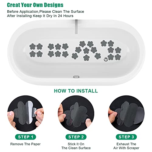 28 PCS Non-Slip Bathtub Stickers - Adhesive Anti-Slip Safety Strips for Bath & Shower