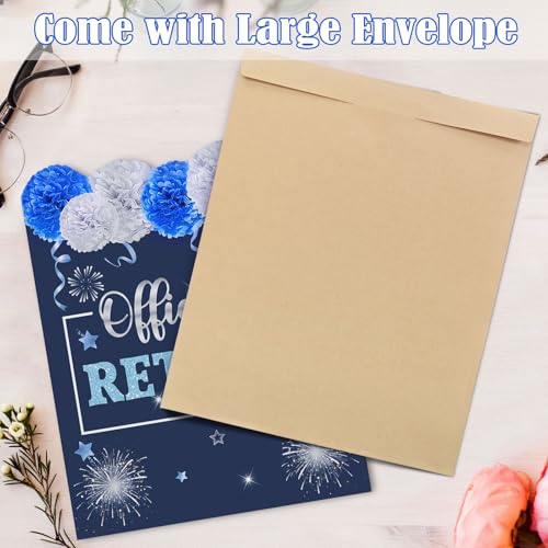 Officially Retired Greeting Card - Blue 25x16 Inch with Envelope