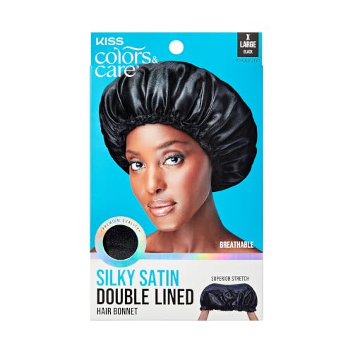 Kiss Colors & Care Extra Large Silky Satin Sleep Bonnet Cap