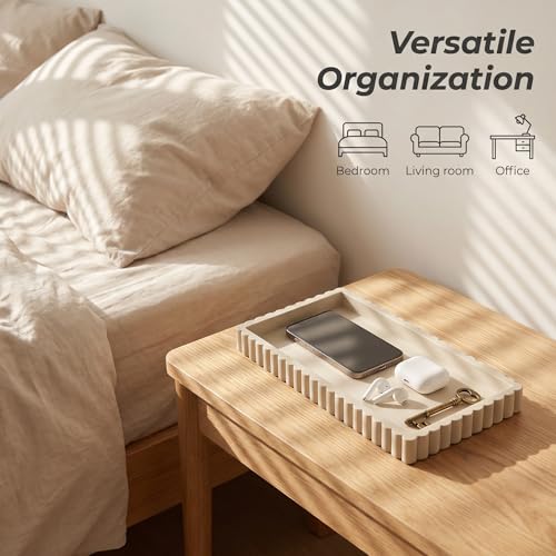Nevado Beige Silicone Vanity Tray Small Decorative Bathroom Organizer