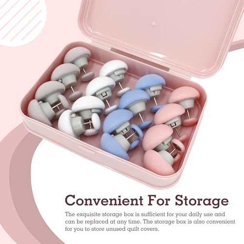Duvet Cover Clips Set - 16 Soft Fabric Fasteners in 4 Colors
