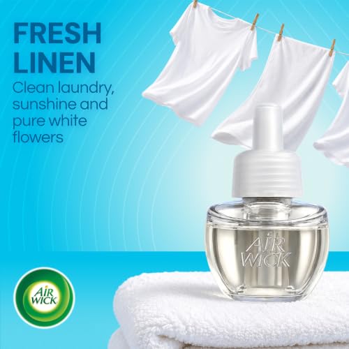 Air Wick Fresh Linen Plug-In Scented Oil Refills, 10 Count