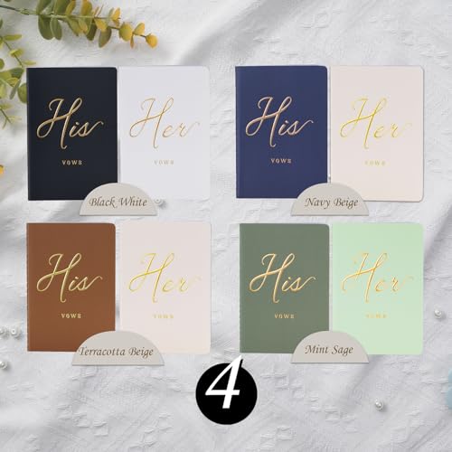 Elegant Wedding Vow Books His and Hers in Gold Foil - 5.5" x 3.9"