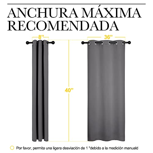 NICETOWN Grey Blackout Curtain Panels - Thermal Insulated Drapes (42" x 40")