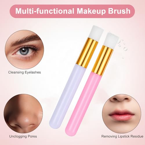 Zelphvt 8 Pcs Lash Shampoo Brushes for Eyelash Cleansing and Blackhead Removal