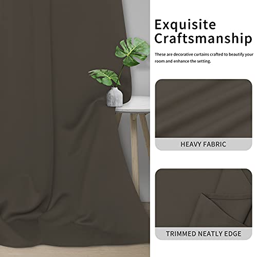Easy-Going Thermal Blackout Curtains, 42x72 in, Taupe - Noise Reduction & Machine Washable