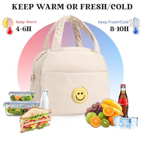 Kids Lunch Bag Lunch Box for Teen Girl & Boy - Beige/Off White