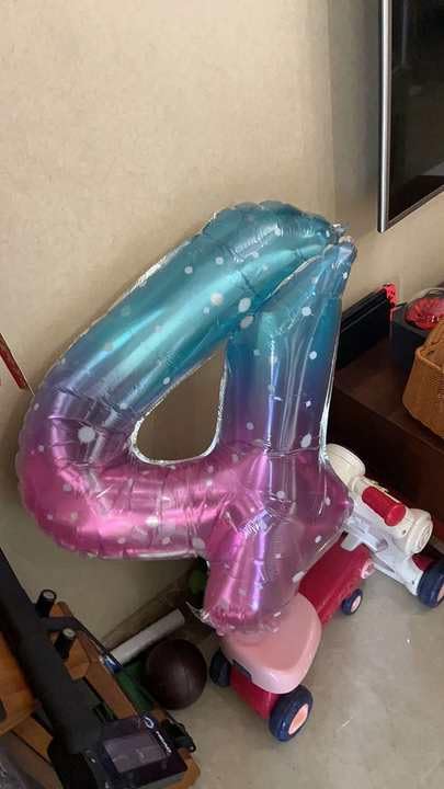 Number 4 Starry Sky Foil Birthday Balloon 40 Inch Party Decoration