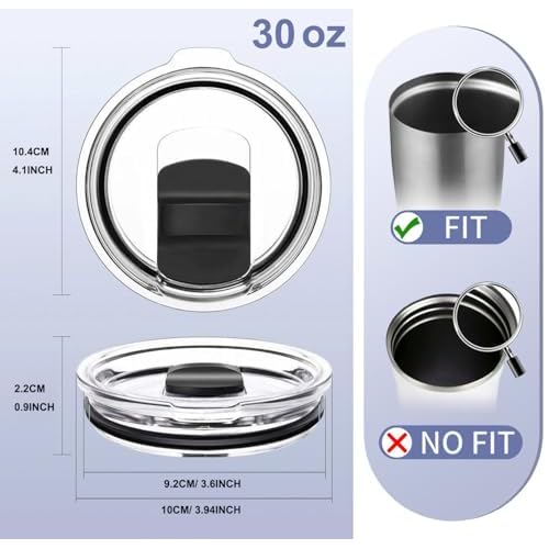 2PCS for YETI 30 oz Tumbler Lid, Replacement Lids Magnetic Slider Compatible for Yeti 30 oz Tumbler, 14 oz Mug and 35 oz Straw Mug, Travel Spill Proof Cup Lids Covers with Magnetic Slider Switch