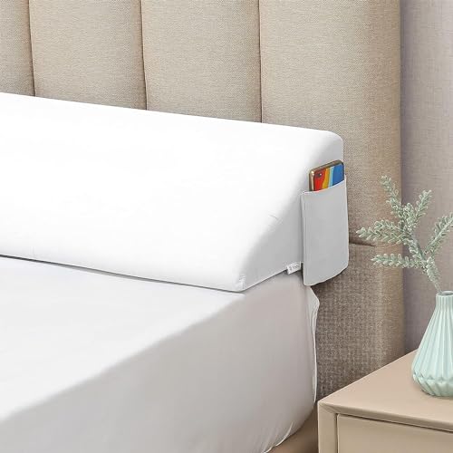 Vekkia King Size Bed Wedge Pillow Replacement Cover - 76"x10"x6", White