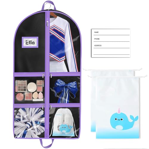 Dance Garment Bag 40 Inch with Clear Pockets & Shoe Pouches