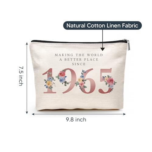 1965 Vintage 61st Birthday Makeup Bag for Women Travel Cosmetic Pouch