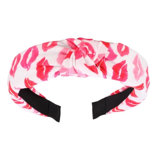 Valentine Red Lips Knotted Headband for Women and Holiday Parties