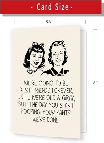 Funny Birthday Card for Bestie - Unique Friendship Card Gift
