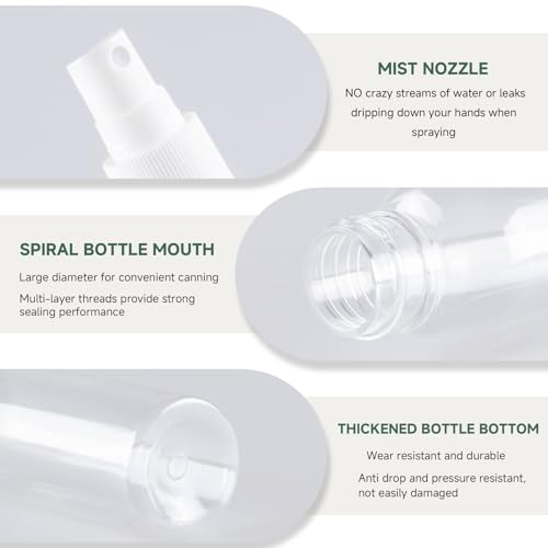 ZIZEMOJA 3 Pack Small Travel Spray Bottles 80ml Clear Plastic