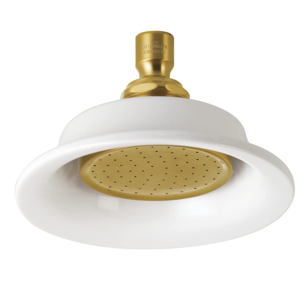Kingston Brass P60SB Victorian 6-5/16-Inch Round Raindrop Ceramic Shower Head in Brushed Brass