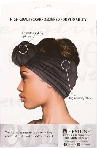 Evolve Black Wrap Scarf - Lightweight Anti-Frizz Hair & Fashion Accessory