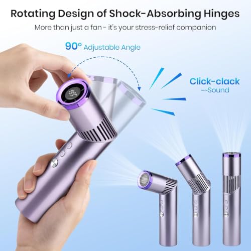 Keledz Portable Handheld Turbo Mini Fan - Purple, 3-in-1 Design