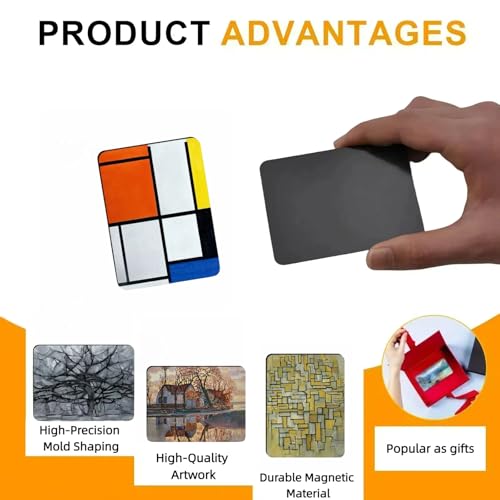 Art Magnets Set - 16 Decorative Fridge Magnets for Home & Office