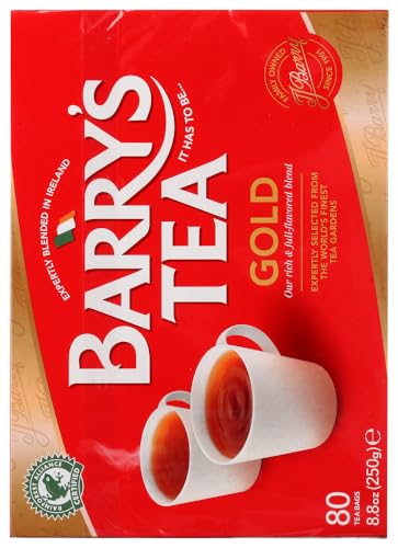 Barry's Tea Gold Blend 80 Count Tea Bags (Pack of 6) - Premium Black Tea