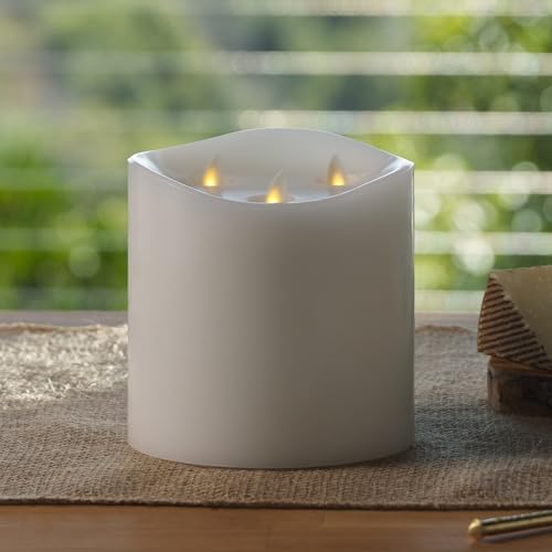 Luminara 5.8 x 5.7 Inch Tri-Flame Flameless LED Candle White Moving Flame