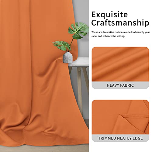 Easy-Going Thermal Blackout Curtains - 2 Panels 42x63 in, Orange