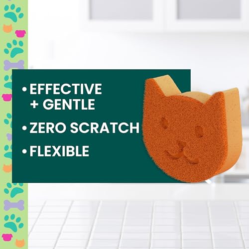 Scotch-Brite Purrfectly Clean Non-Scratch Cat Shaped Scrub Sponge