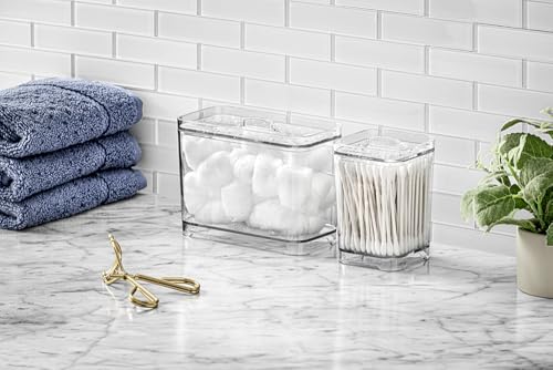 madesmart Clear Cotton Swab Container with Removable Lid